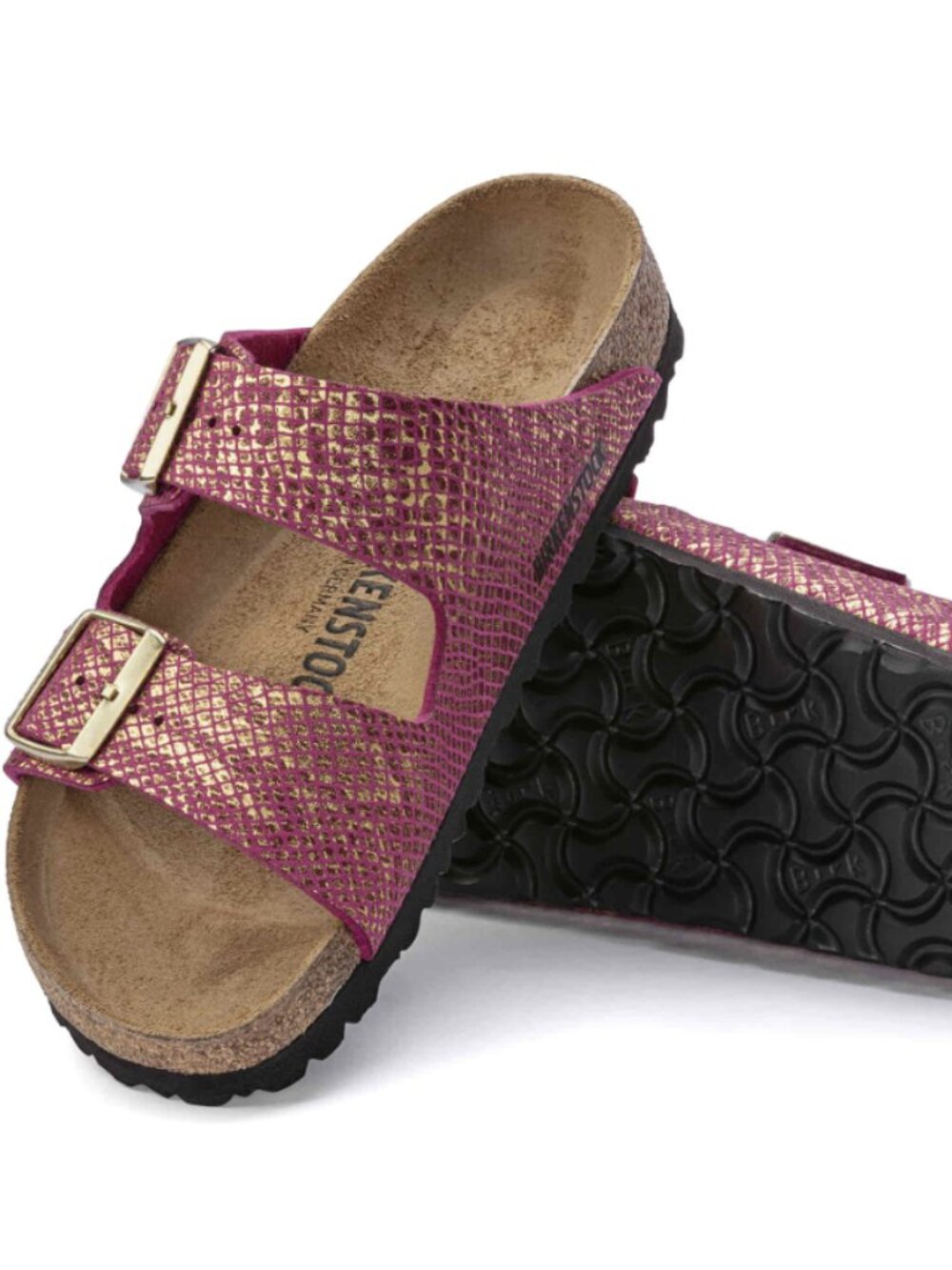 Birkenstock Arizona Dark Fuchsia Microfiber Narrow Width Sandals